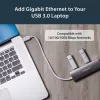 StarTech.com 3-Port Portable USB 3.0 Hub plus Gigabit Ethernet - Built-In kabel~3-Port Portable USB 3.0 Hub plus Gigabit Ethernet - 5Gbps - Built-In kabel