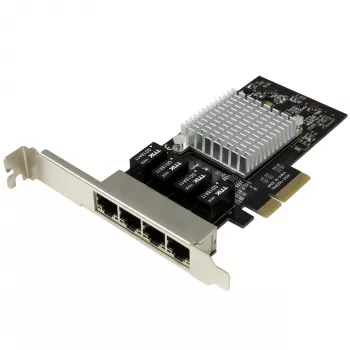StarTech.com 4-Portowa Karta Sieciowa Gigabit Ethernet - PCI Express, Intel I350 NIC