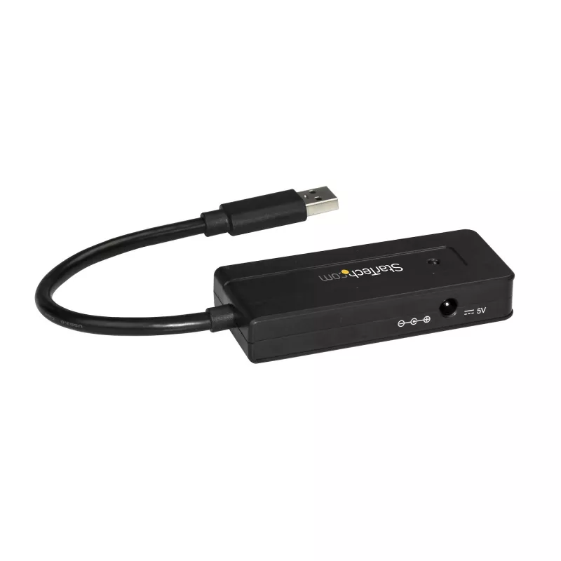 StarTech.com 4-portowy hub USB 3.0 (SuperSpeed 5 Gb/s) z szybkim ładowaniem – przenośny hub USB 3.1 Gen 1 typu A do laptopów/komputerów stacjonarnych – zasilany z magistrali USB lub zewnętrznie dla wysokiej wydajności – mini/kompaktowy