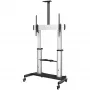 StarTech.com Mobilny stojak pod telewizor – wytrzymały wózek TV do wyświetlaczy 60-100 cali (100 kg/220 funtów) – regulowany wysokością, stojący na podłodze, na kółkach, do płaskich ekranów – uniwersalny uchwyt telewizyjny z półkami
