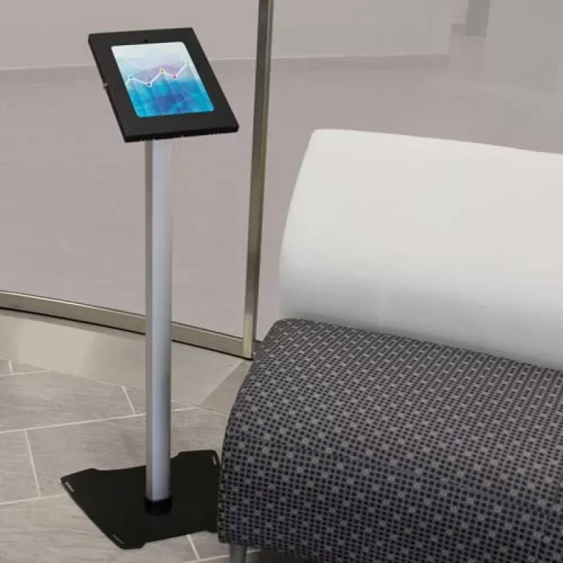 StarTech.com Bezpieczna podłogowa podstawa pod tablet - antykradzieżowa, Czarny, Srebrny, Tablet, Podstawa multimedialna, Aluminium, Tworzywo sztuczne, Stal, 1.5 kg, 24.6 cm (9.7 cala)