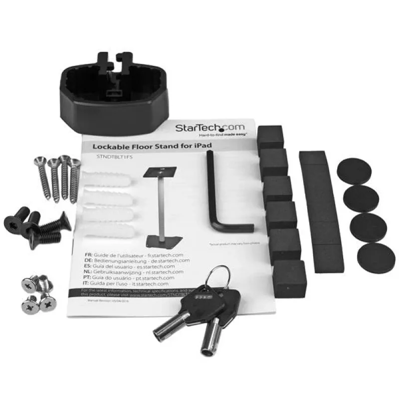 StarTech.com Bezpieczna podłogowa podstawa pod tablet - antykradzieżowa, Czarny, Srebrny, Tablet, Podstawa multimedialna, Aluminium, Tworzywo sztuczne, Stal, 1.5 kg, 24.6 cm (9.7 cala)