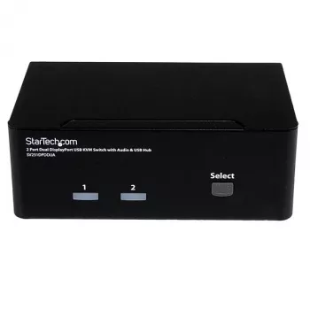 StarTech.com 2-portowy przełącznik KVM Dual DisplayPort USB z audio i hubem USB 2.0