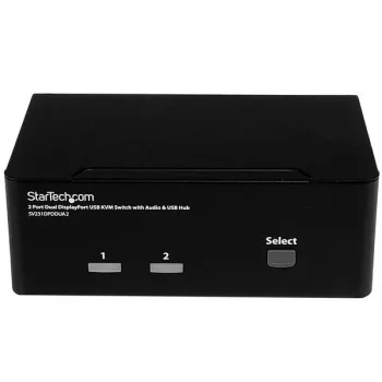 StarTech.com 2-Portowy przełącznik KVM DisplayPort z obsługą dwóch monitorów - 4K 60 Hz