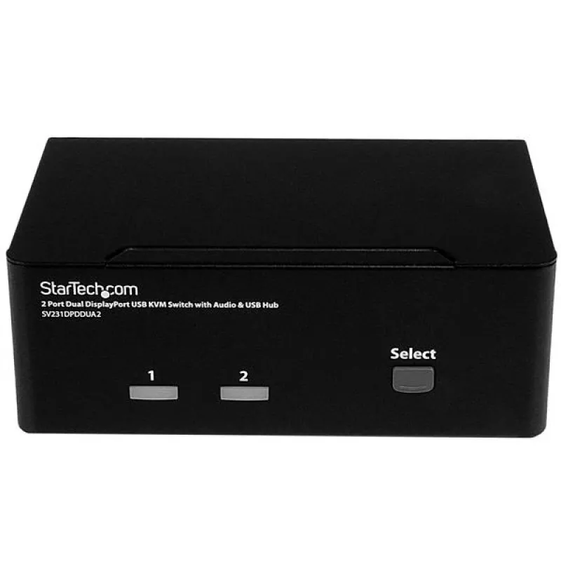 StarTech.com 2-Portowy przełącznik KVM DisplayPort z obsługą dwóch monitorów - 4K 60 Hz