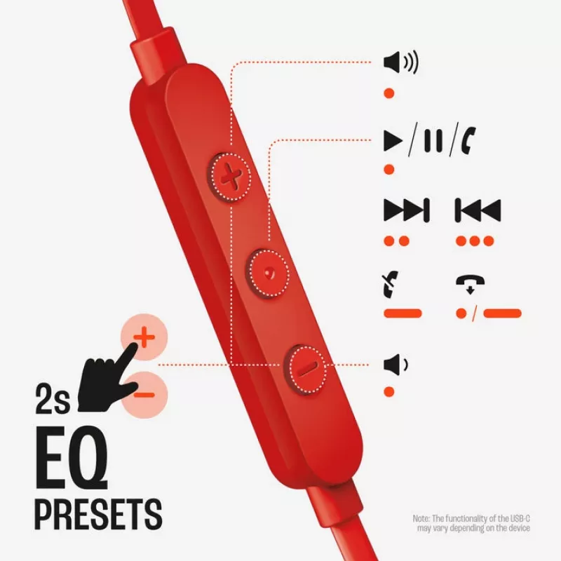 JBL Tune 310C Zestaw słuchawkowy Przewodowy Douszny Rozmowy/Muzyka USB Typ-C Czerwony
