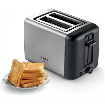 Toster Bosch TAT3P420DE 2 kromki 970 W Czarny, Srebrny