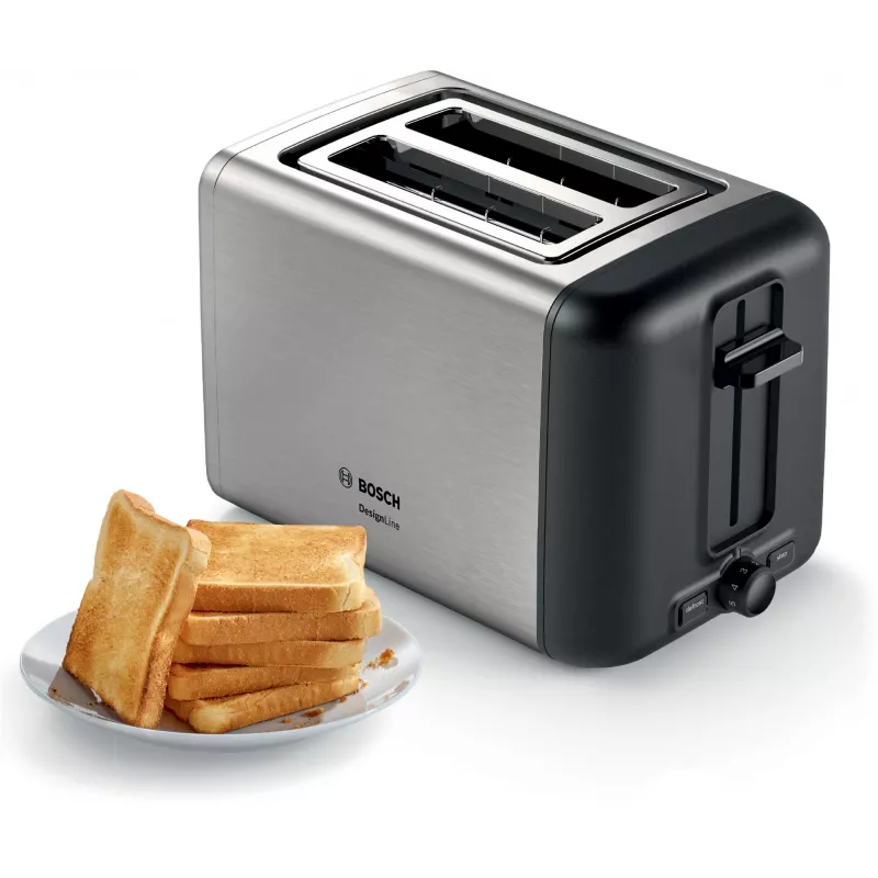 Toster Bosch TAT3P420DE 2 kromki 970 W Czarny, Srebrny