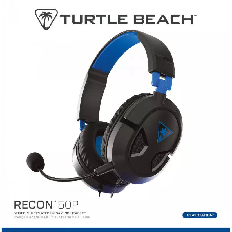 Zestaw słuchawkowy Turtle Beach Recon 50P – przewodowy zestaw słuchawkowy dla graczy – PS5, PS4, Xbox Series X|S, Xbox One i PC