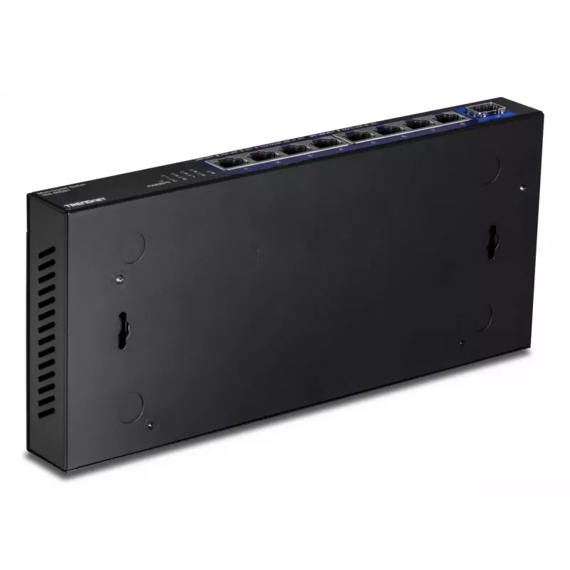 Niezarządzalny przełącznik sieciowy TRENDnet TEG-S5091 — 8× portów RJ-45 2,5G, 60 Gbit/s, 12V, z możliwością montażu na ścianie