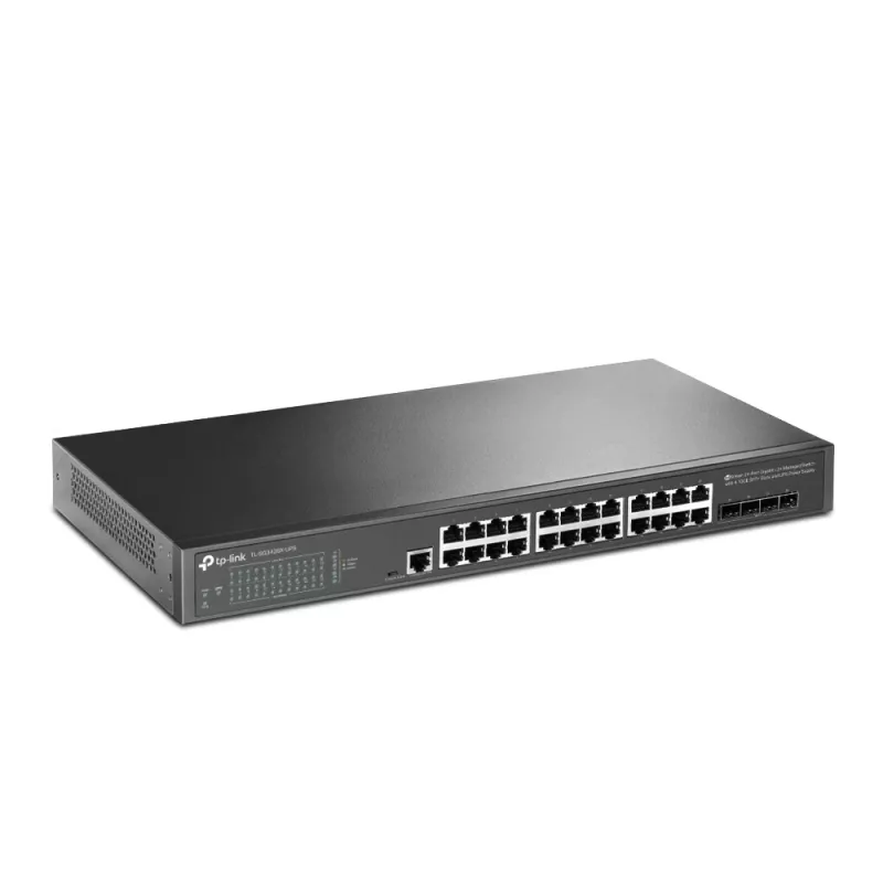 Przełącznik sieciowy TP-Link JetStream TL-SG3428X-UPS Zarządzany L2+/L3 Gigabit Ethernet (10/100/1000) 1U Czarny