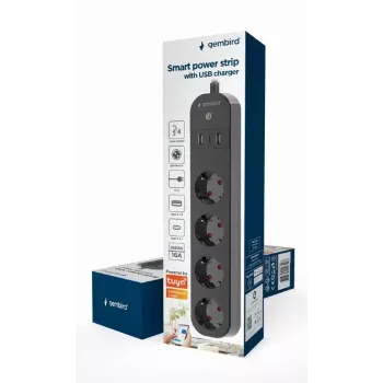 Listwa zasilająca Gembird TSL-PS-S4U-01 Smart 4 gniazda AC