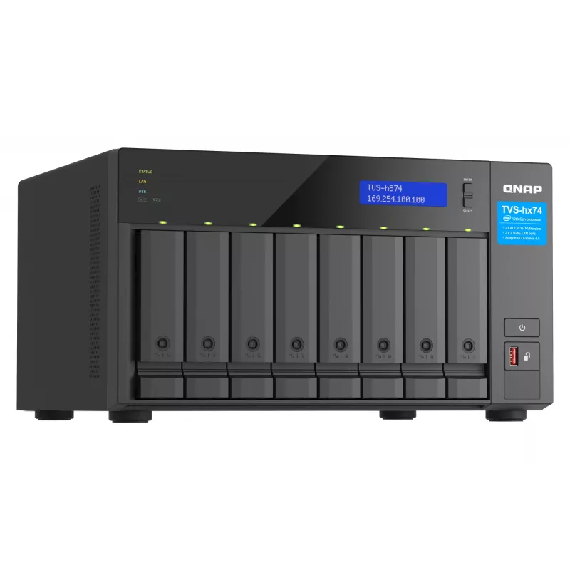 QNAP TVS-h874 NAS Tower Intel® Core™ i7 32 GB DDR4 0 TB QuTS hero Czarny