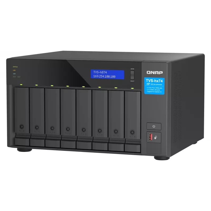 QNAP TVS-h874 NAS Tower Intel® Core™ i7 32 GB DDR4 0 TB QuTS hero Czarny