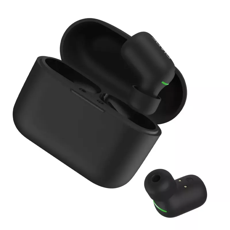 Bezprzewodowe słuchawki douszne SAVIO TWS-09 — Bluetooth 5.1, binauralne, 20–20000 Hz, 8 h czasu rozmów, powerbank, ładowanie USB-C, czarny