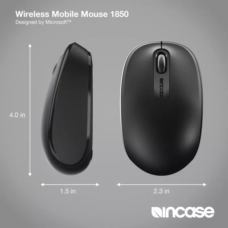 Incase Designed by Microsoft Wireless Mobile 1850 mysz podróżna symetryczna RF Wireless optyczna