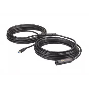 ATEN 15 m przedłużacz USB 3.2 Gen 1, 15 m, USB A, USB A, USB 3.2 Gen 1 (3.1 Gen 1), 5 Gbit/s, Czarny