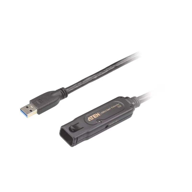 ATEN 15 m przedłużacz USB 3.2 Gen 1, 15 m, USB A, USB A, USB 3.2 Gen 1 (3.1 Gen 1), 5 Gbit/s, Czarny
