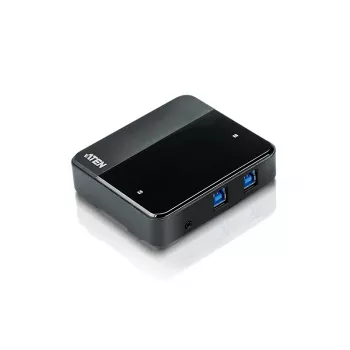 ATEN 2-portowy przełącznik peryferyjny USB 3.0, 5 Gbit/s, Micro-USB Typ-B, czarny, plastik, 0 - 40 °C, -20 - 60 °C
