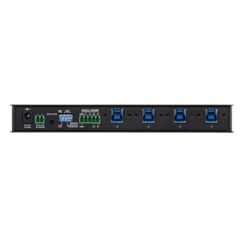 ATEN 4-Port USB 3.1 Gen1 Industrial Switch, 5 Gbit/s, Czarny, Metal, 0 - 50 °C, -20 - 60 °C, 0 - 80%