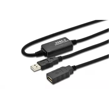 Microconnect USB2.0AAF10A kabel USB USB 2.0 10 m USB A Czarny