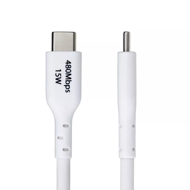 StarTech.com Kabel ładujący USB-A na USB-C 3 m (9,8 stopy), ładowanie i synchronizacja, 3 A, USB 2.0, powłoka TPE - Biały przewód ładujący USB