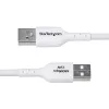 StarTech.com Kabel ładujący USB-A na USB-C 3 m (9,8 stopy), ładowanie i synchronizacja, 3 A, USB 2.0, powłoka TPE - Biały przewód ładujący USB
