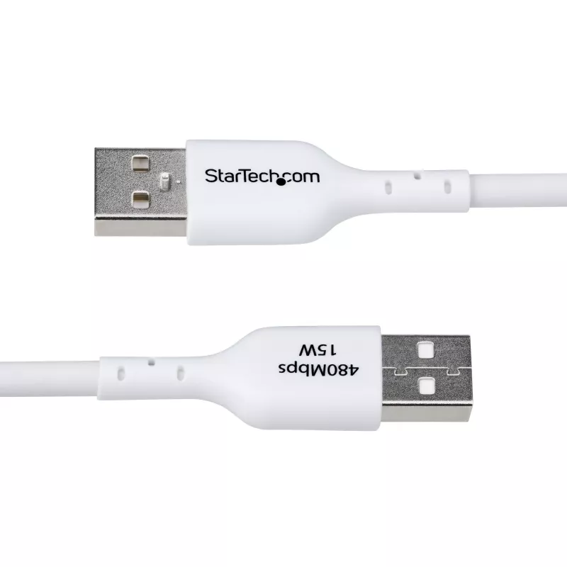 StarTech.com Kabel ładujący USB-A na USB-C 3 m (9,8 stopy), ładowanie i synchronizacja, 3 A, USB 2.0, powłoka TPE - Biały przewód ładujący USB