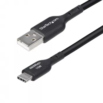 StarTech.com 4m (13ft) USB-A do USB-C Kabel ładujący, Ładowanie i synchronizacja, 3A, USB 2.0, Powłoka TPE - Czarny kabel ładujący USB