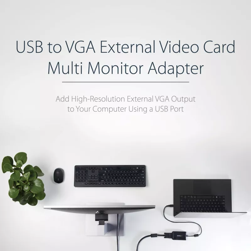 Adapter StarTech.com USB 2.0 do VGA, konwerter monitora USB na VGA dla Windows, 1080p (bez wsparcia dla macOS/ChromeOS/Linux) - TAA