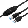 Kabel Microconnect Active USB3.0 A-B 7m M-M czarny 5 Gbit/s