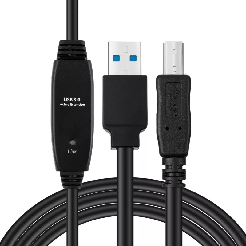 Kabel Microconnect Active USB3.0 A-B 7m M-M czarny 5 Gbit/s