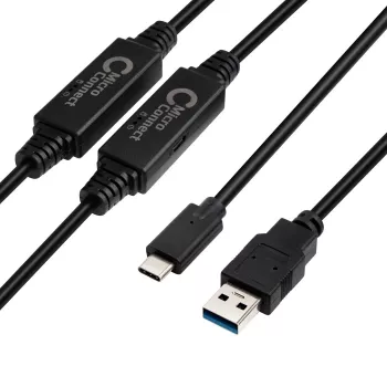 Microconnect USB3.1CA10AMP kabel USB 3.2 Gen 1 (3.1 Gen 1) 10 m USB C USB A czarny