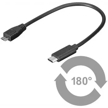 Microconnect USB3.1CAMB02 Kabel USB 2.0 0.2 m Micro-USB B na USB-C Czarny