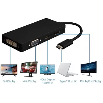 Adapter graficzny USB Microconnect USB3.1CCOM10 3840 x 2160 pikseli Czarny