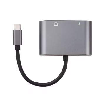Microconnect USB3.1CETHPDBA zmieniacz płci kabla USB C RJ-45 Czarny
