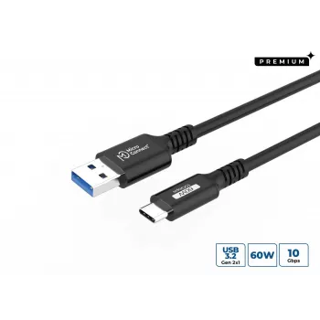 Microconnect USB3.2AC1 kabel USB USB 3.2 Gen 2 (3.1 Gen 2) 1 m USB C USB A czarny
