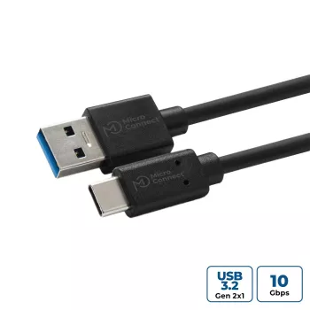 Microconnect USB3.2CA05 Kabel USB USB 3.2 Gen 2 (3.1 Gen 2) 0,5 m USB A USB C Czarny