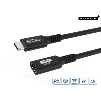 Microconnect USB3.2CC1EX kabel USB USB4 Gen 2x2 1 m USB C Czarny