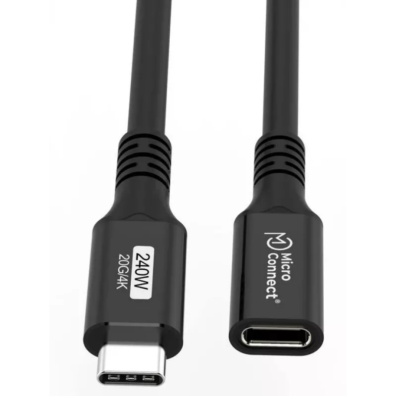 Microconnect USB3.2CC1EX kabel USB USB4 Gen 2x2 1 m USB C Czarny