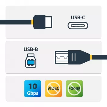 StarTech.com 3.3ft (1m) kabel USB-B na USB-C, USB 10Gbps, kabel danych, USB 3.2 Gen 2, kabel do przesyłania danych USB-C