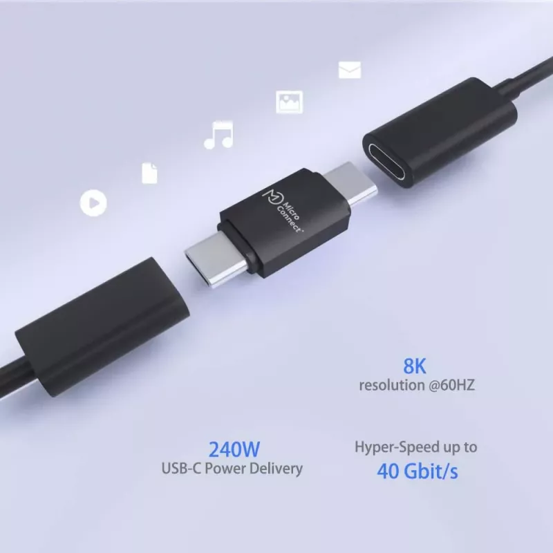 Microconnect USB4-CC-240W Kabel USB 0 m USB-C Czarny