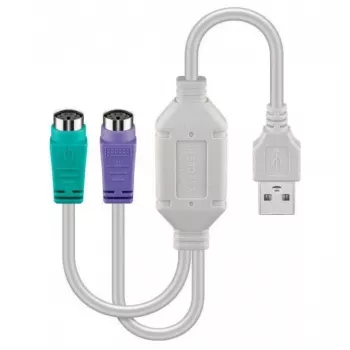 Microconnect USBA2XPS2 kabel PS/2 0,3 m 2x 6-p Mini-DIN USB A Biały