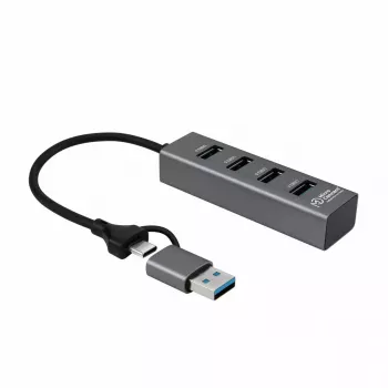 Microconnect USBHUB4-2IN1 koncentrator interfejsów USB 3.2 Gen 1 (3.1 Gen 1) Type-A 5000 Mbit/s czarny