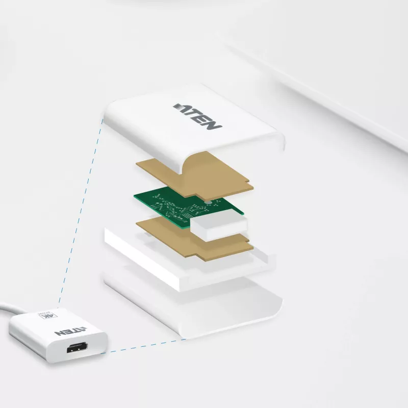 ATEN 4K Aktywny konwerter mini DisplayPort na HDMI, 3D, do 3840 x 2160 przy 30 Hz