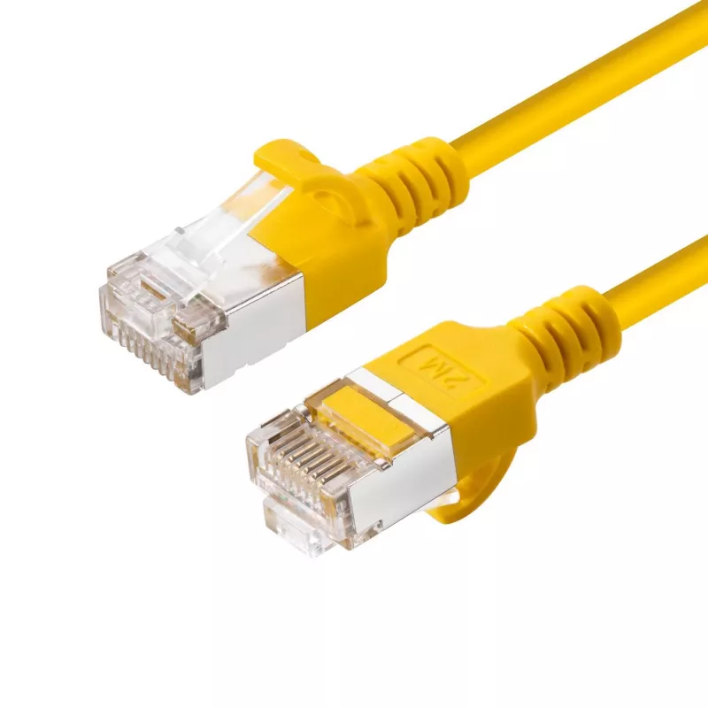 Microconnect V-FTP6A0025Y-cienki kabel sieciowy żółty 0,25 m Cat6a U/FTP (STP)