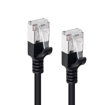 Microconnect V-FTP6A01S-cienki kabel sieciowy Czarny 1 m Cat6a U/FTP (STP)
