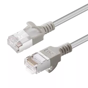 Kabel sieciowy Microconnect V-FTP6A03-cienki szary 3 m Cat6a U/FTP (STP)