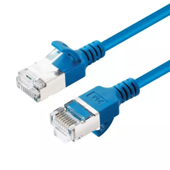Kabel sieciowy Microconnect V-FTP6A075B-cienki niebieski 7,5 m Kat. 6a U/FTP (STP)