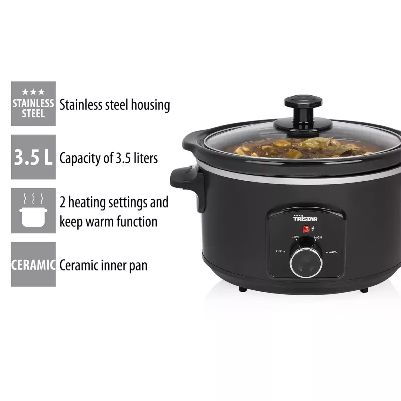 Wolnowar Tristar VS-3915 3,5 l czarny sterowanie obrotowe 180 W